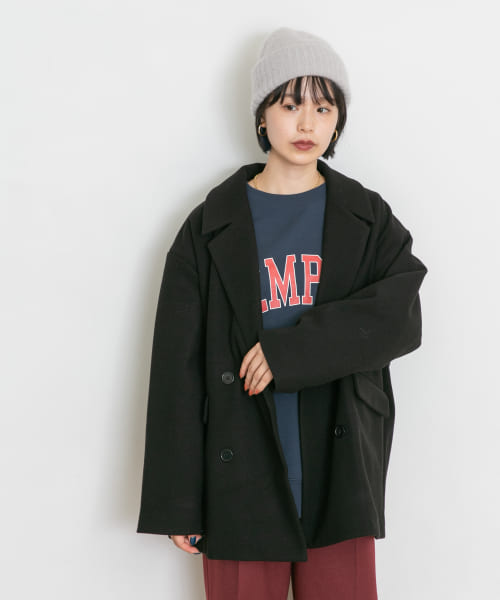 ダブルブレストショートコート