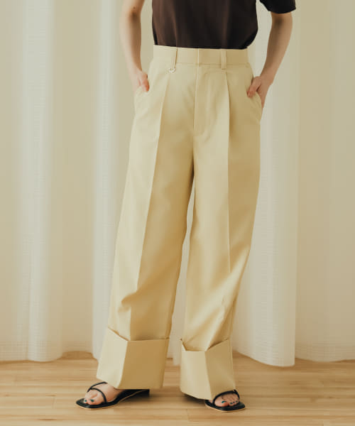 センタープレスダブルワイドパンツ