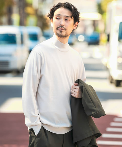 LIFE STYLE TAILOR　マシンウォッシャブルハイゲージモックニット