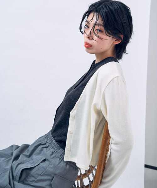 &her　Vest Cardigan Set
