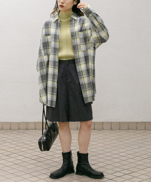 カットオフルーズチェックシャツ