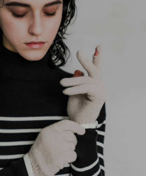 William Brunton Hand Knits　long rib cuff Glove