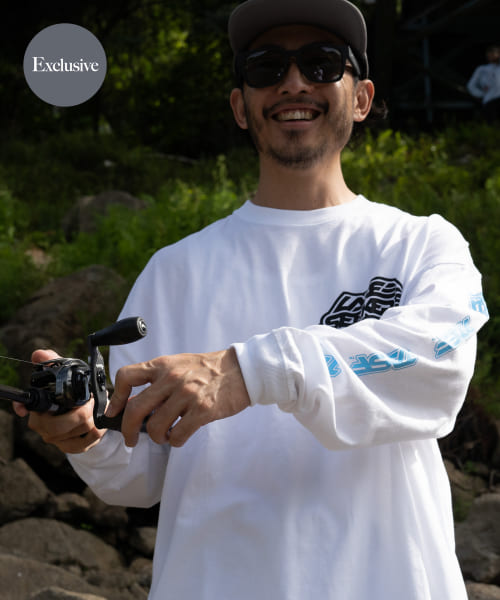 『別注』TASF×LAKE SEEKERS　袖プリントロングスリーブTシャツ