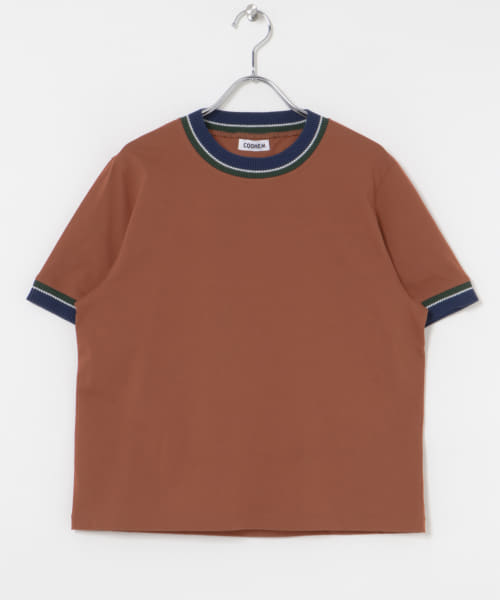 米富繊維　KNIT DETAIL RINGER T-SHIRT