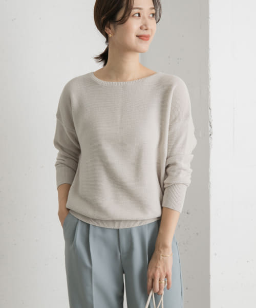 コットンボートネックガーターKNIT
