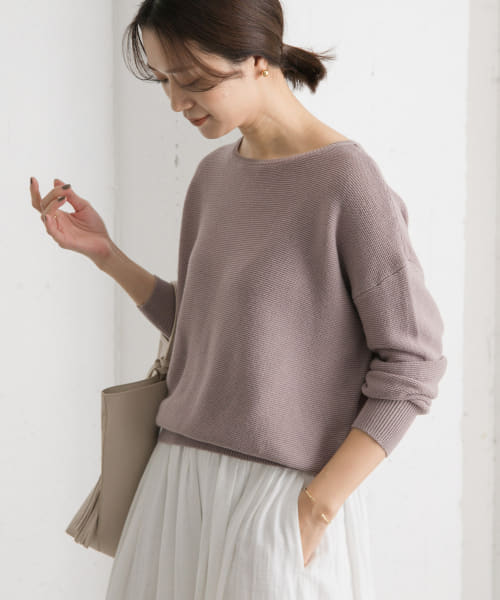 コットンボートネックガーターKNIT