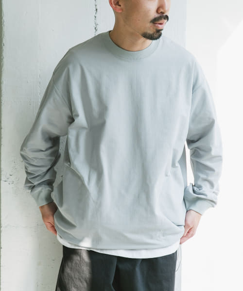 『吸水速乾/イージーケア/接触冷感』クイックドライ ワッフルメッシュロングスリーブTシャツ