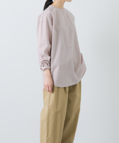 コットンシルククルーネックプルオーバー