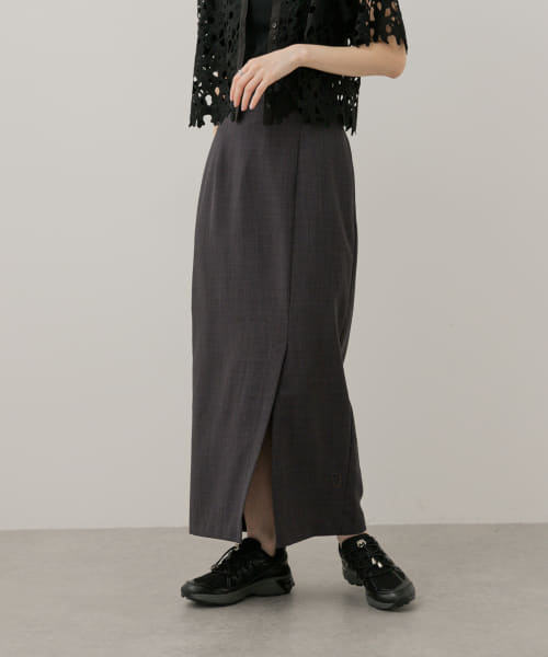 『UR TECH DRYLUXE』リネンライクスリットタイトスカート
