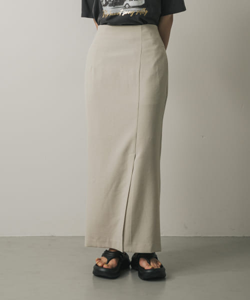 『UR TECH DRYLUXE』リネンライクスリットタイトスカート