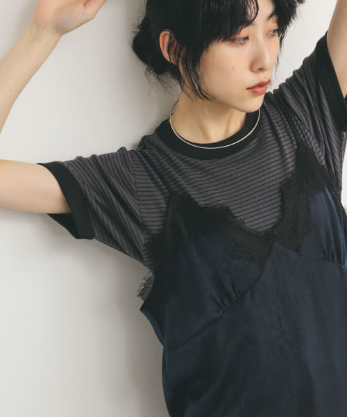 Miller　Panel ribbed T-shirt