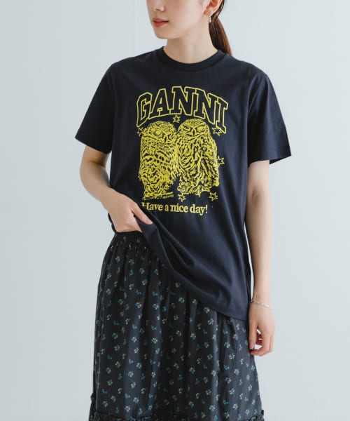 GANNI　BasicJersey OwlsRelaxed T-shirts