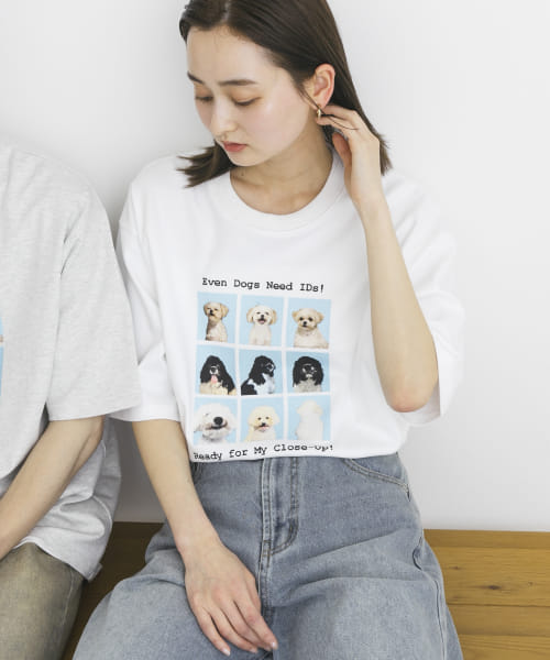 『ユニセックス』Dog graphic Short-Sleeve T-shirts
