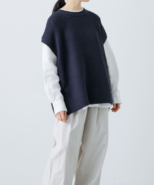 ワイドコットンニットベスト