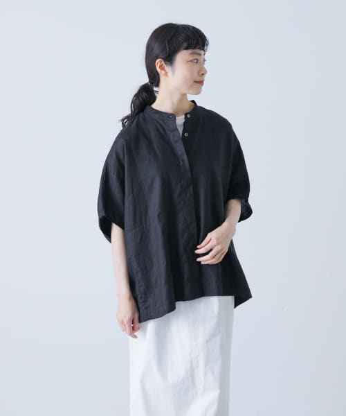 リネンスクエアケープシャツ