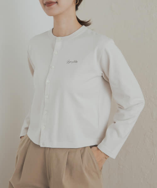 GYMPHLEX　SHORT CREW NECK CARDIGAN