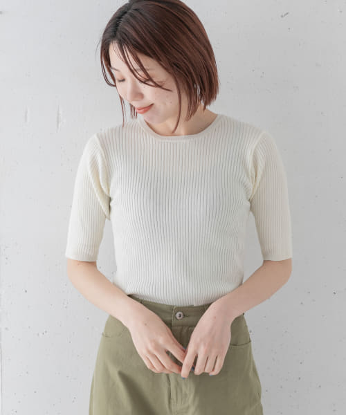 ベーシックリブニットTシャツ