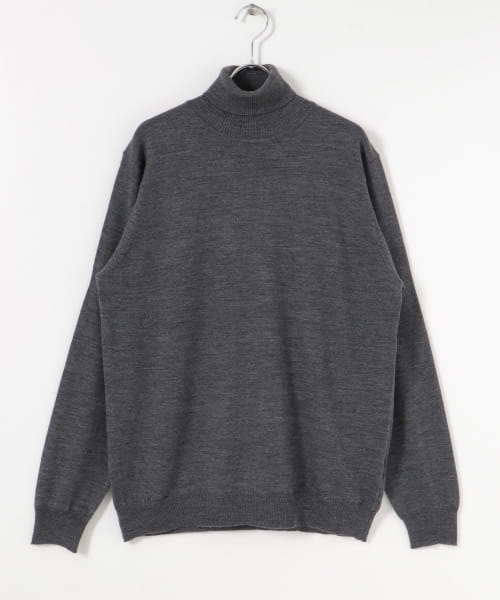 WASHABLEウール タートルネックニット