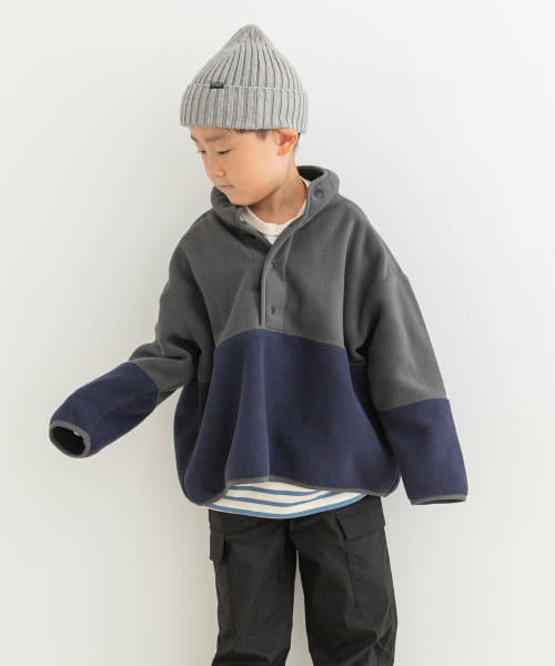 『洗濯可』フリースバイカラープルオーバー(KIDS)