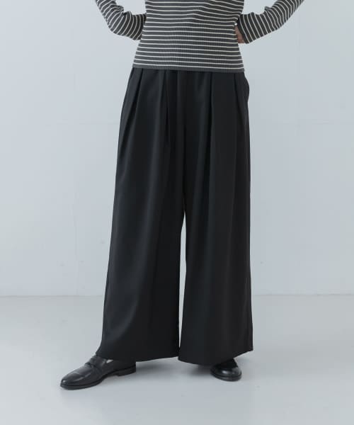 ストレッチタックイージーワイドパンツ