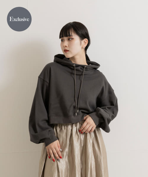 『別注』MIDIUMISOLID×TGM　hooded short pullover