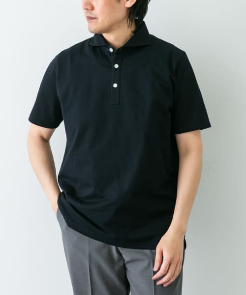 LIFE STYLE TAILOR　カッタウェイ半袖プルオーバー