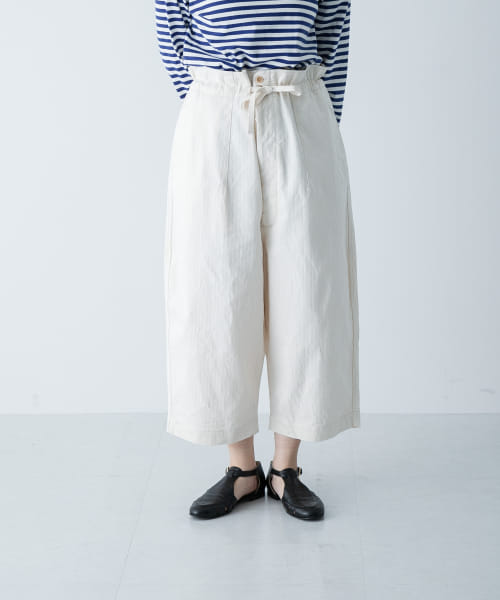 HAVERSACK　ヘリンボーンハイウエストワイドパンツ
