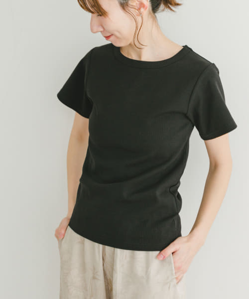 クールコットンリブ半袖Tシャツ