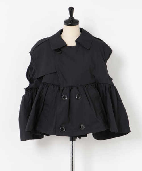 77circa　make gather hem short trench vest