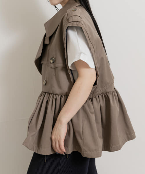 77circa　make gather hem short trench vest
