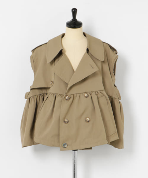 77circa　make gather hem short trench vest