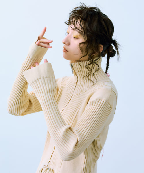 cwtch　COTTON KNIT ZIPTOPS