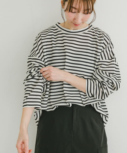カットジョーゼットロングTシャツ