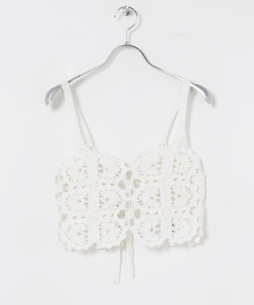 CURRENTAGE　CROCHET KNIT CAMISOLE