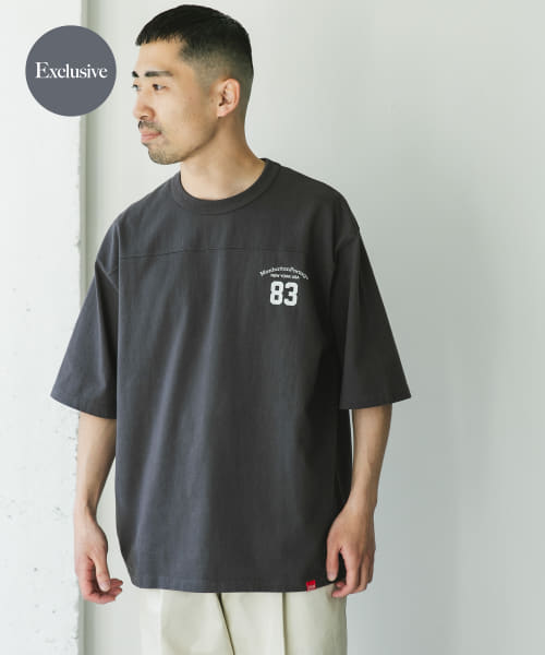 『別注』MANHATTAN PORTAGE×DOORS　フットボール オーバーサイズTシャツ