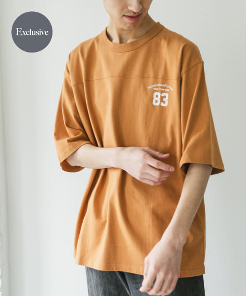 『別注』MANHATTAN PORTAGE×DOORS　フットボール オーバーサイズTシャツ