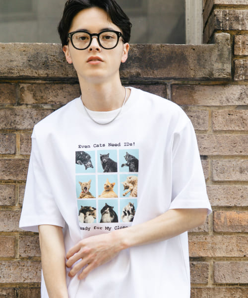 『ユニセックス』Cat graphic Short-Sleeve T-shirts