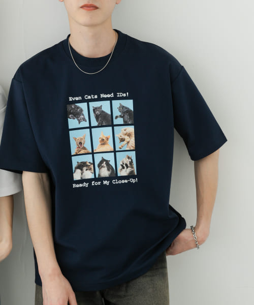 『ユニセックス』Cat graphic Short-Sleeve T-shirts