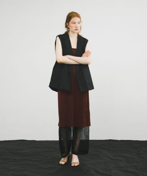 tulle mesh knit pants