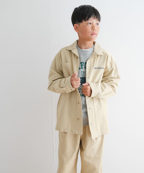 『WEB/一部店舗限定サイズ』 『セットアップ対応』 オープンカラーロゴ刺繍シャツ(KIDS)