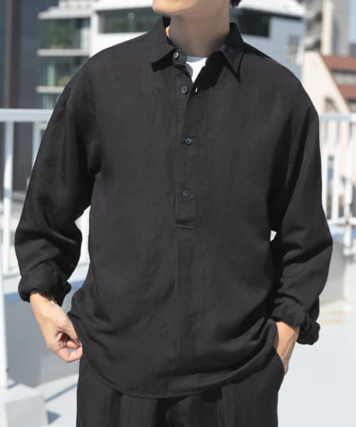 Linen Blend Pullover Shirts