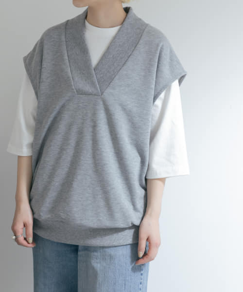 『別注』MIDIUMISOLID×TGM　V neck vest