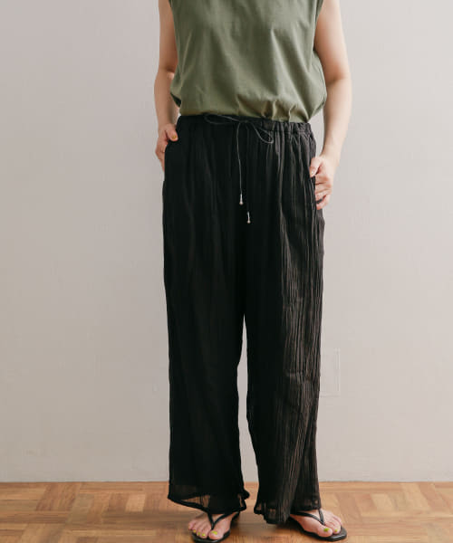 mizuiro ind　crape wide easy pants