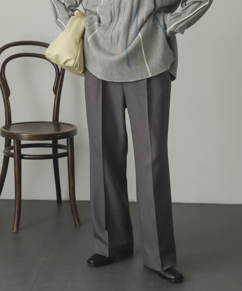 ウールライクワイドストレートパンツ