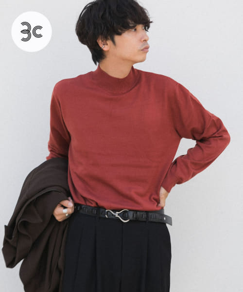 『ユニセックス』ストレッチモックネックセーター