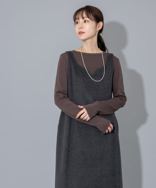 Audrey and John Wad　Curve line long One-piece
