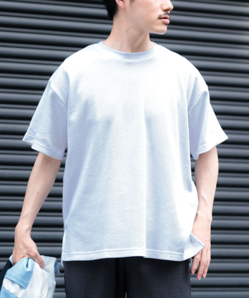 クルーネック ワッフルTシャツ