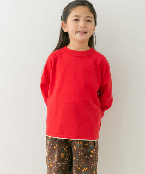 『洗濯可』ウーステッドヤーン配色ニット(KIDS)