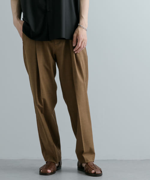『セットアップ対応』 『UR TECH DRYLUXE』リネンライクテーパードパンツ