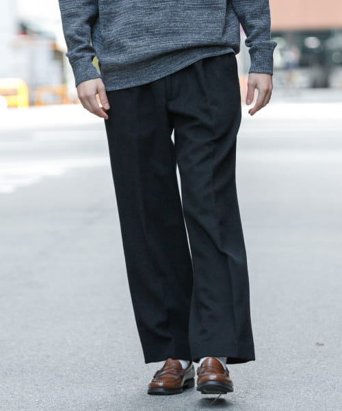 『MADE IN JAPAN』 new basic ウールフラノビーバーワイドスラックス